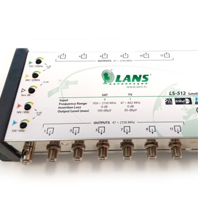 Мультисвитч Lans LS 512, 5 входов - 12 выходов, оконечный